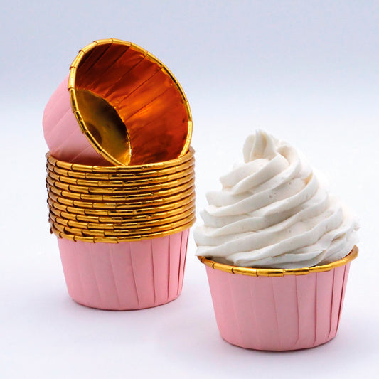 24 Cápsulas de Cupcakes Rosa Metálica Just Add Love