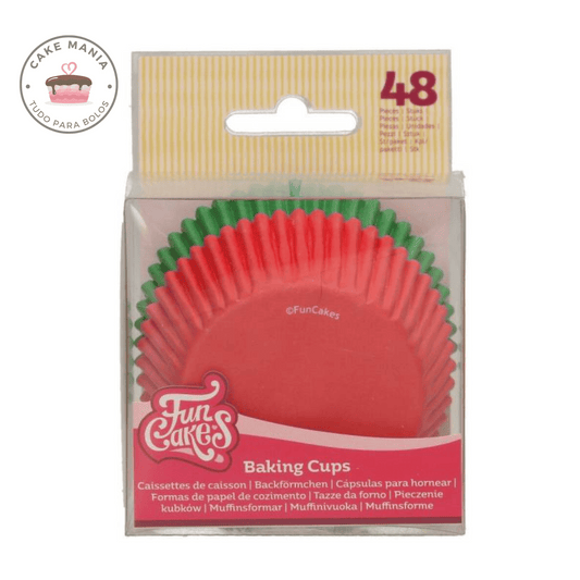 48 Formas de Cupcakes Vermelho e Verde Funcakes