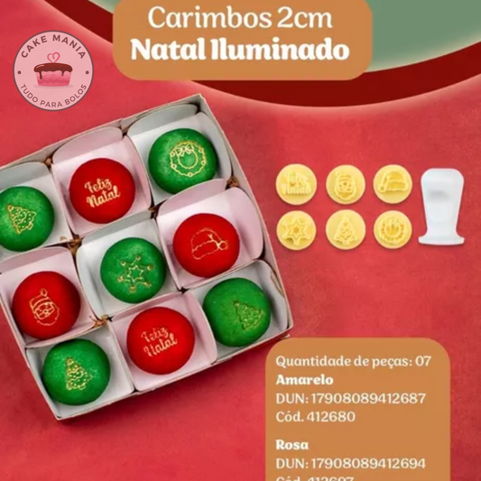 Kit de Carimbo para Doces Natal Iluminado