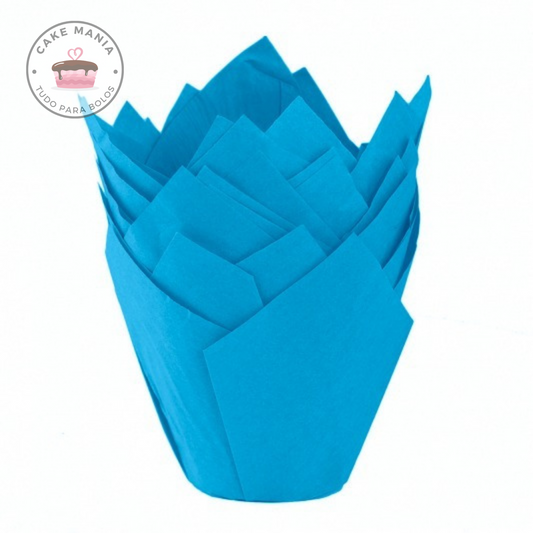 Tulipas de Papel para Muffins cor Azul 50 unidades